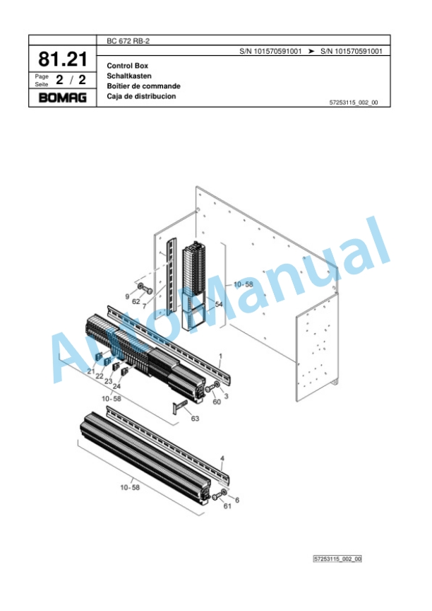 Bomag BC 672 RB-2 Sanitary Landfill Compactor Spare Parts Catalogue 00818181-3