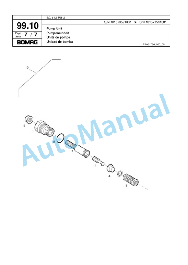 Bomag BC 672 RB-2 Sanitary Landfill Compactor Spare Parts Catalogue 00818181-4