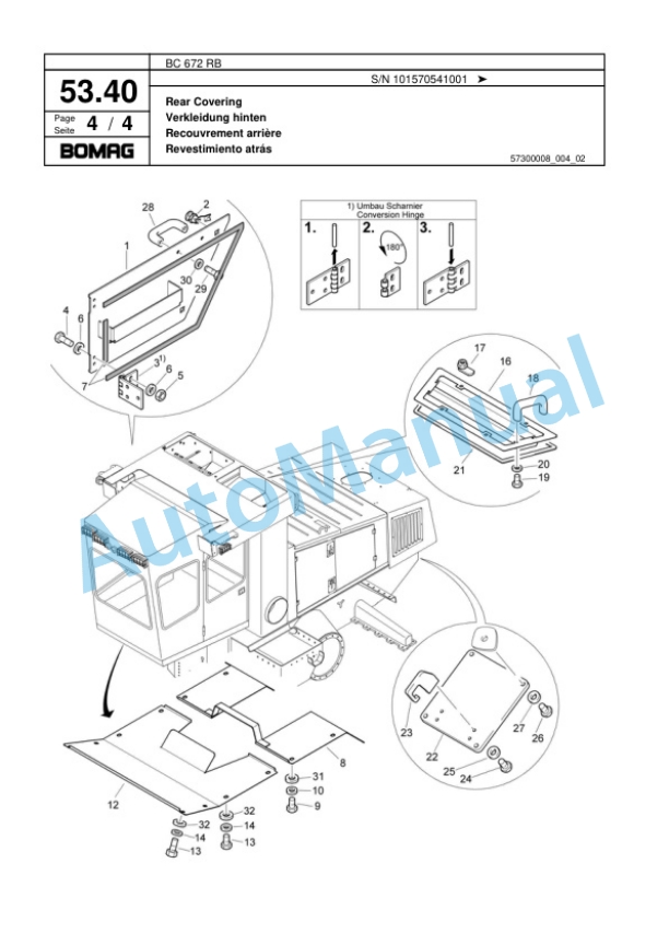 Bomag BC 672 RB Sanitary Landfill Compactor Spare Parts Catalogue 00817909-2