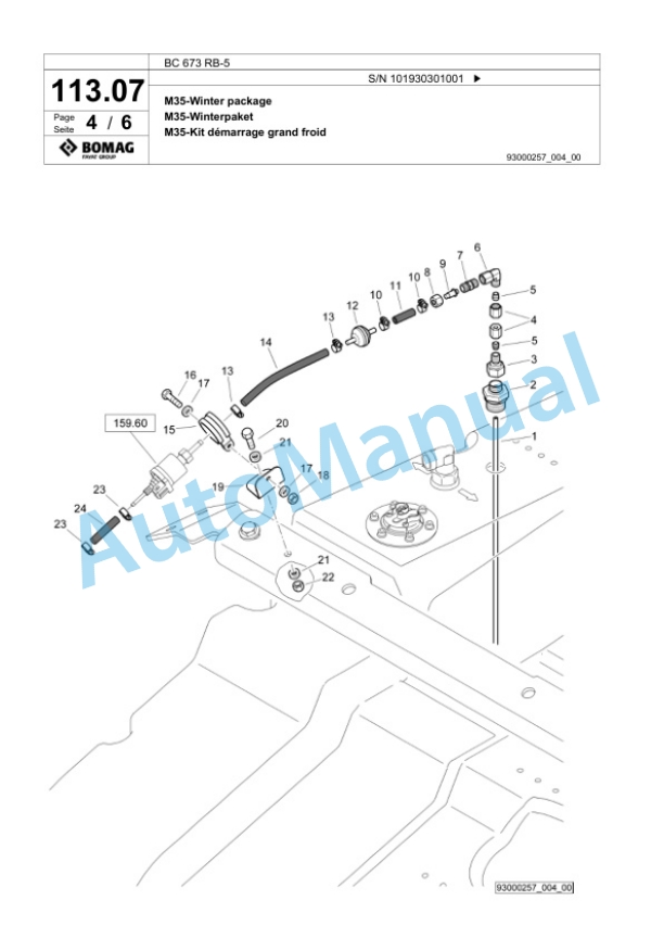 Bomag BC 673 RB-5 Sanitary Landfill Compactor Spare Parts Catalogue 00826253-5