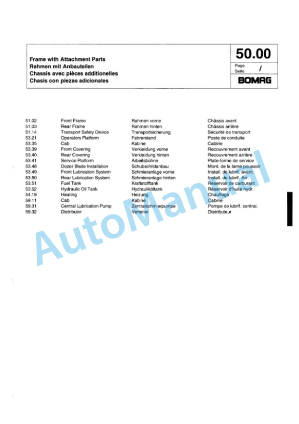 Bomag BC 771 RB Sanitary Landfill Compactor Spare Parts Catalogue 00817308-2