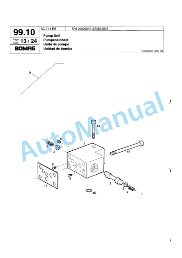 Bomag BC 771 RB Sanitary Landfill Compactor Spare Parts Catalogue 00817308-5