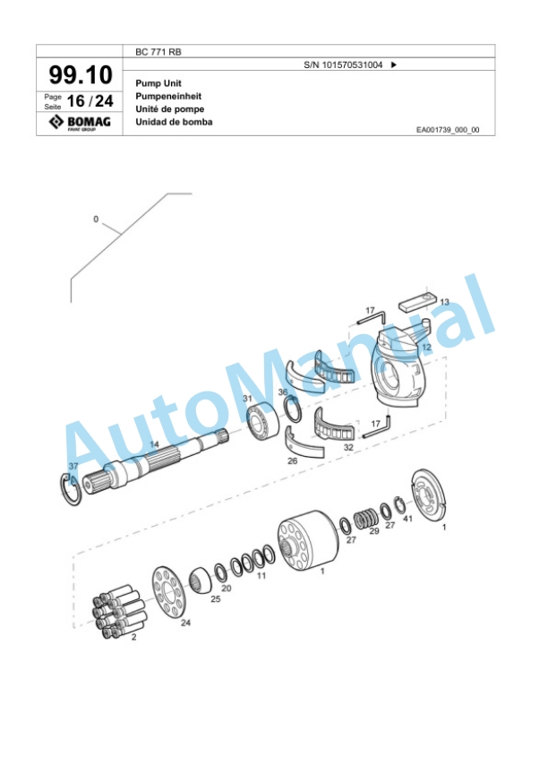 Bomag BC 771 RB Sanitary Landfill Compactor Spare Parts Catalogue 00817404-4