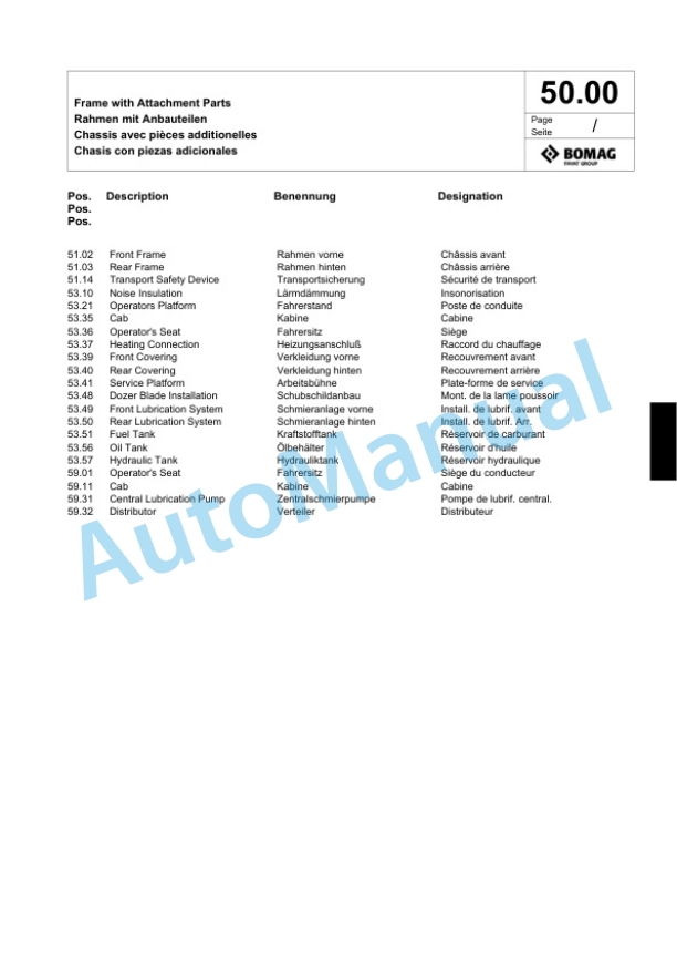 Bomag BC 772 EB-2 Soil Compacter Spare Parts Catalogue 00818897-2