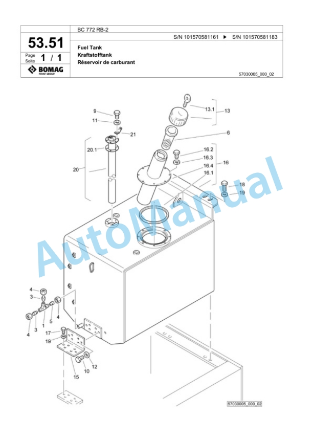 Bomag BC 772 RB-2 Sanitary Landfill Compactor Spare Parts Catalogue 00818179-2