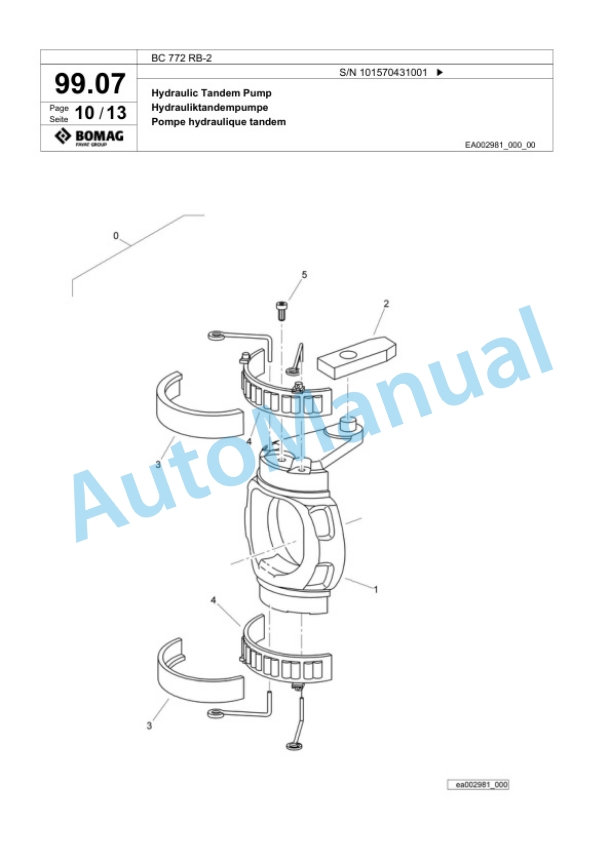 Bomag BC 772 RB-2 Sanitary Landfill Compactor Spare Parts Catalogue 00818933-3
