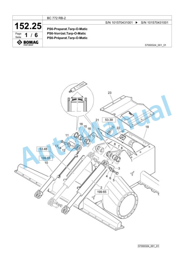 Bomag BC 772 RB-2 Sanitary Landfill Compactor Spare Parts Catalogue 00818933-5