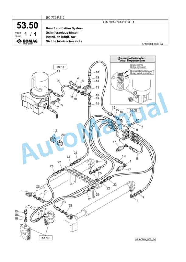 Bomag BC 772 RB-2 Sanitary Landfill Compactor Spare Parts Catalogue 00824639-2