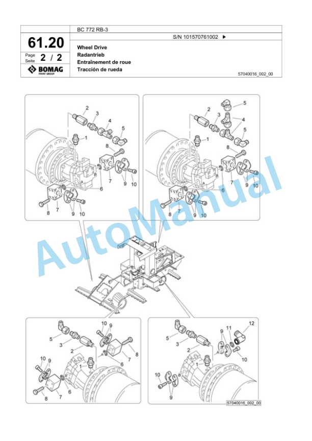 Bomag BC 772 RB-3 Sanitary Landfill Compactor Spare Parts Catalogue 00824101-2