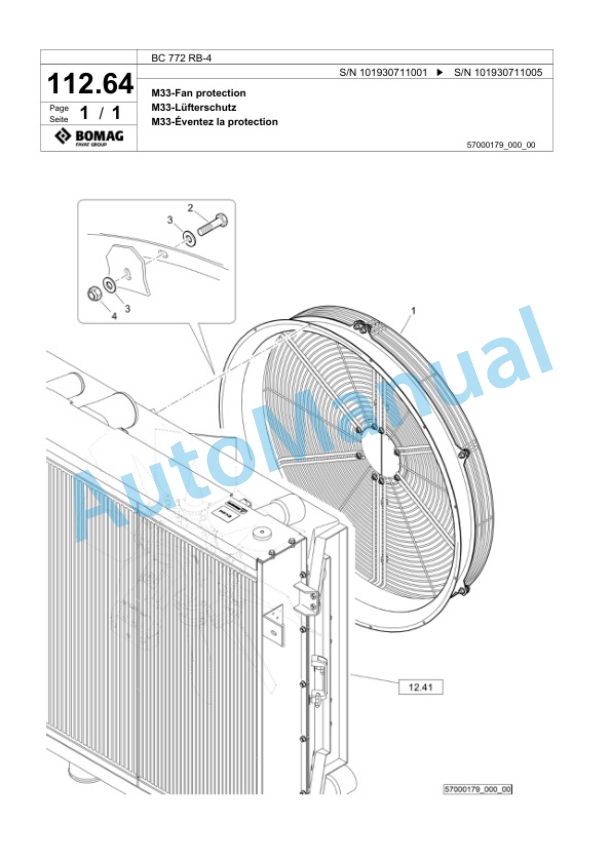 Bomag BC 772 RB-4 Sanitary Landfill Compactor Spare Parts Catalogue 00825765-5