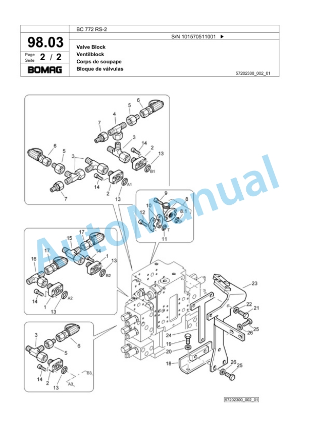 Bomag BC 772 RS-2 Sanitary Landfill Compactor Spare Parts Catalogue 00818895-3