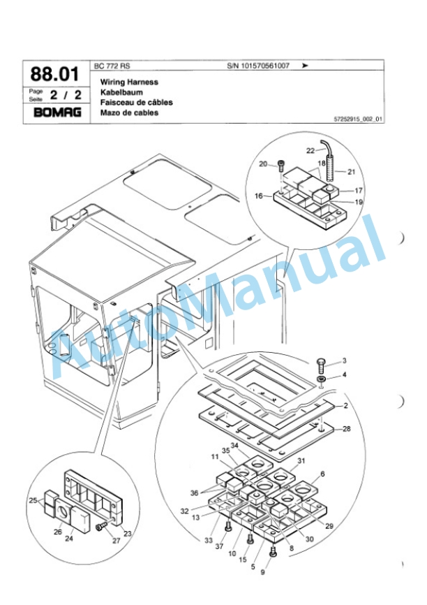 Bomag BC 772 RS Sanitary Landfill Compactor Spare Parts Catalogue 00817332-3