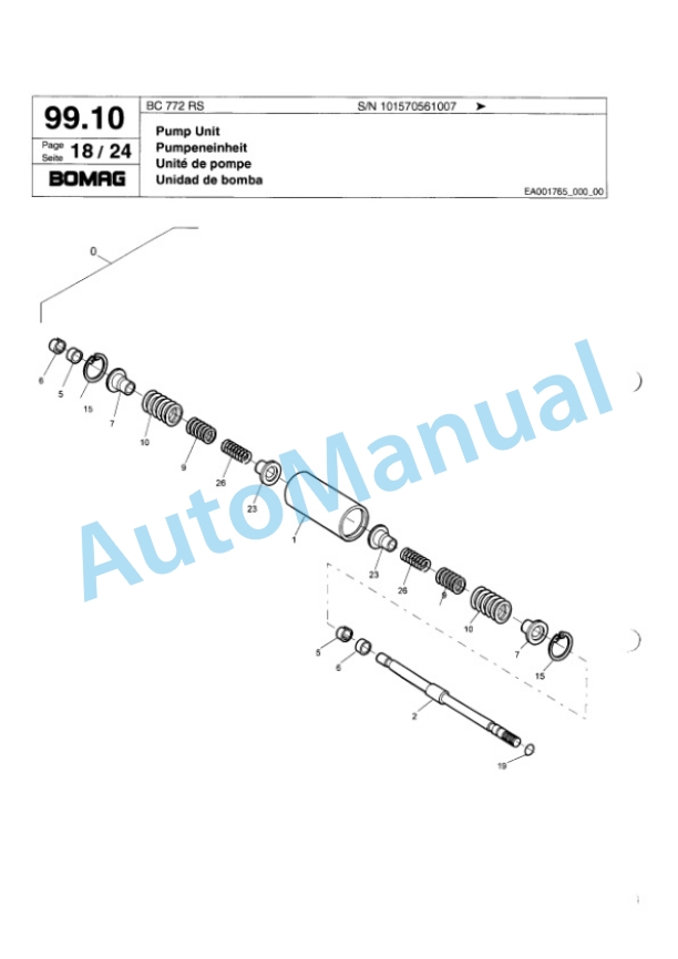 Bomag BC 772 RS Sanitary Landfill Compactor Spare Parts Catalogue 00817332-5