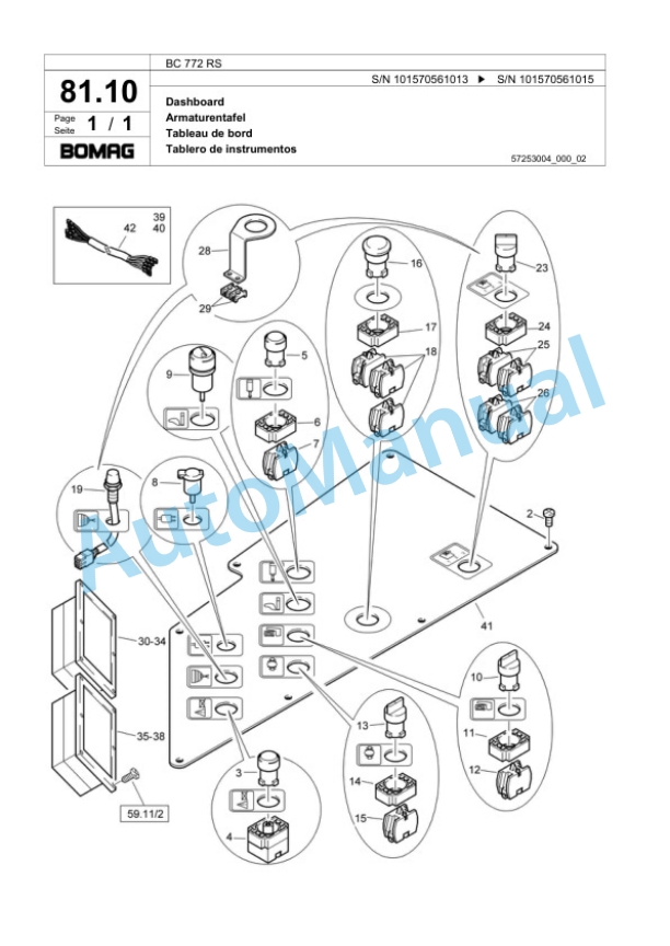 Bomag BC 772 RS Sanitary Landfill Compactor Spare Parts Catalogue 00817407-3