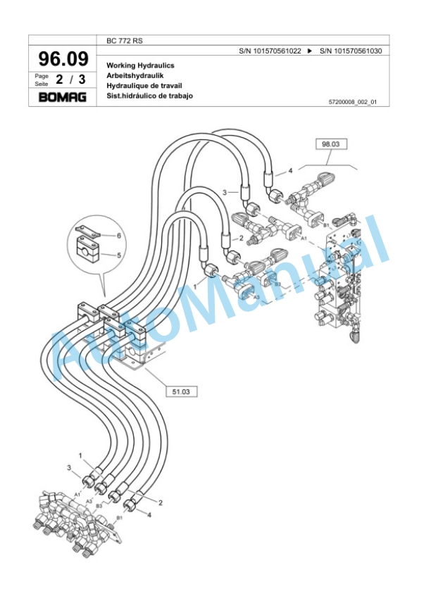 Bomag BC 772 RS Sanitary Landfill Compactor Spare Parts Catalogue 00817407-5