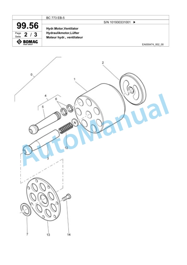 Bomag BC 773 EB-5 Sanitary Landfill Compactor Spare Parts Catalogue 00826259-5