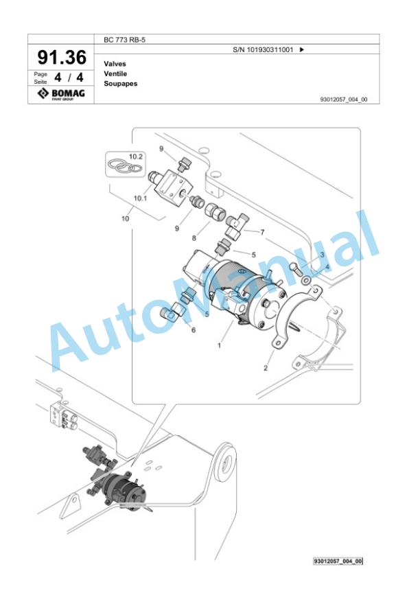 Bomag BC 773 RB-5 Sanitary Landfill Compactor Spare Parts Catalogue 00826255-4