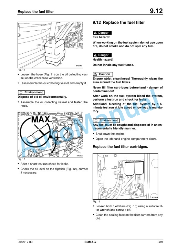 Alternative view of Bomag BC 972 RB-2, BC 1172 RS-2 Sanitary Landfill Compactor Service Manual 00891709