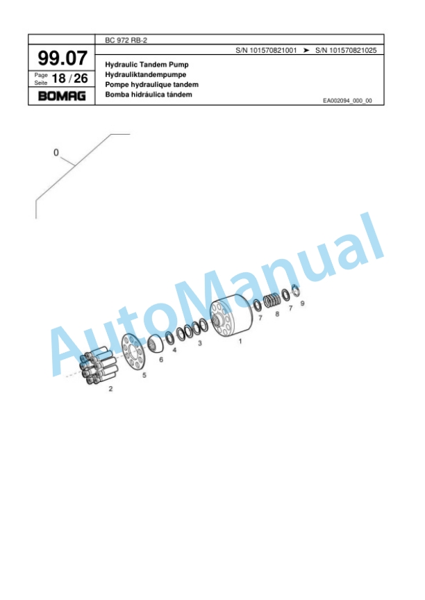 Bomag BC 972 RB-2 Sanitary Landfill Compactor Spare Parts Catalogue 00818191-4