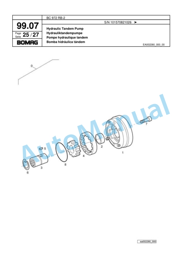Bomag BC 972 RB-2 Sanitary Landfill Compactor Spare Parts Catalogue 00818191-5