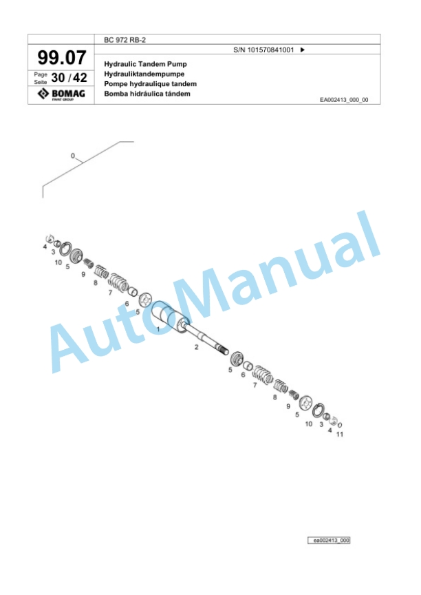 Bomag BC 972 RB-2 Sanitary Landfill Compactor Spare Parts Catalogue 00818701-4