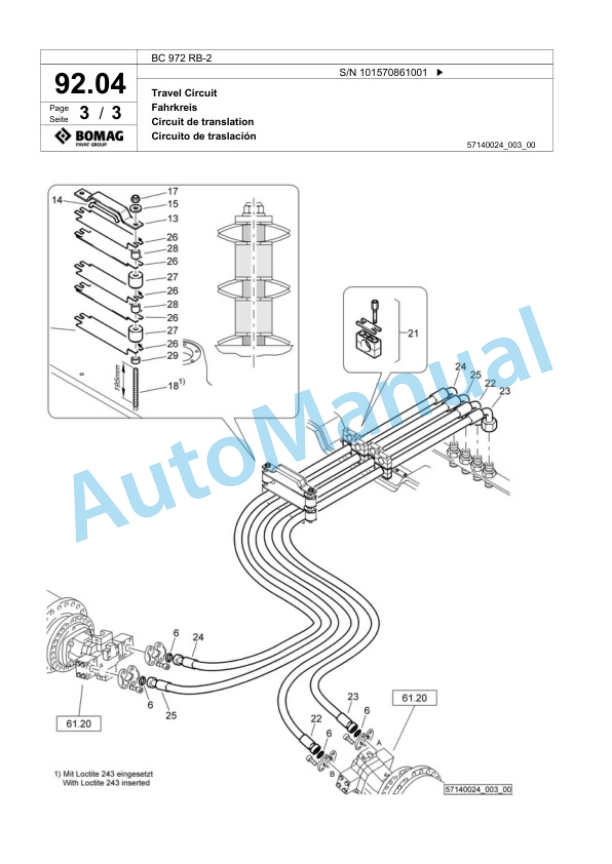 Bomag BC 972 RB-2 Sanitary Landfill Compactor Spare Parts Catalogue 00818889-3
