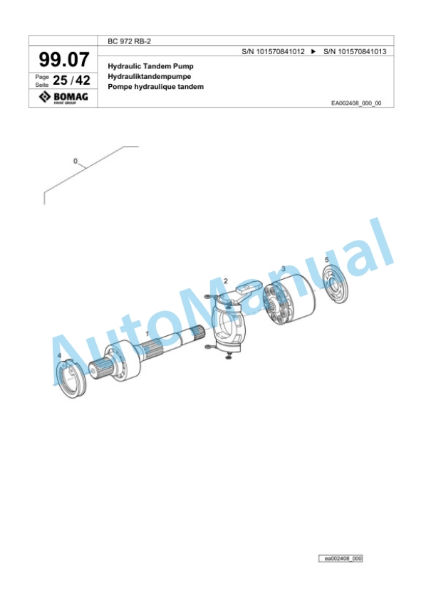 Bomag BC 972 RB-2 Sanitary Landfill Compactor Spare Parts Catalogue 00824623-4