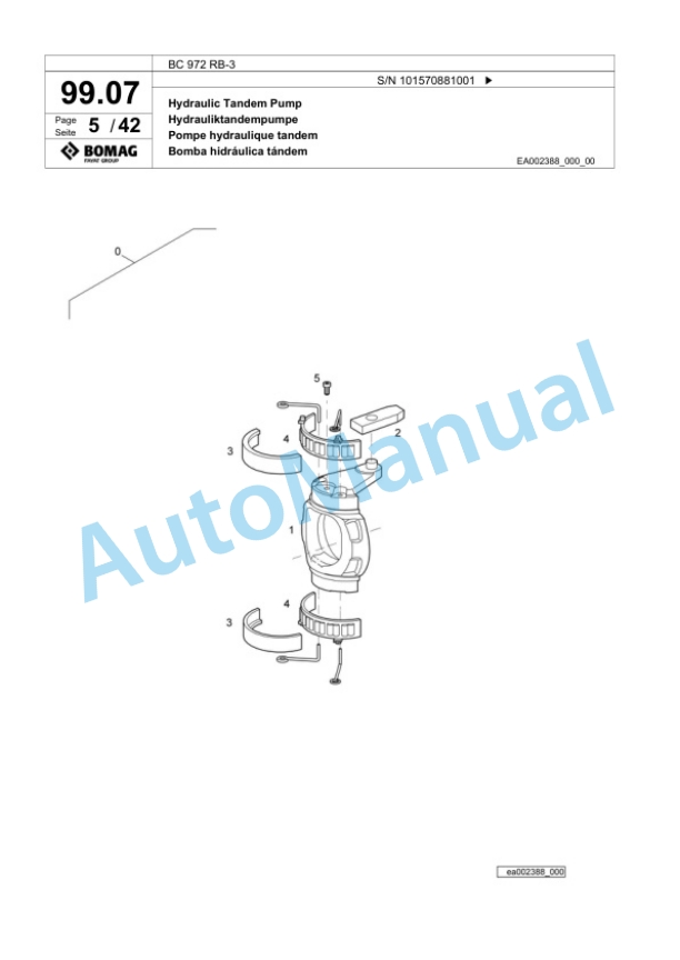 Bomag BC 972 RB-3 Sanitary Landfill Compactor Spare Parts Catalogue 00824085-3