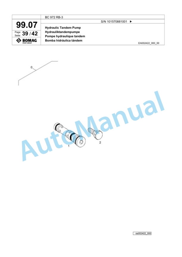Bomag BC 972 RB-3 Sanitary Landfill Compactor Spare Parts Catalogue 00824085-4
