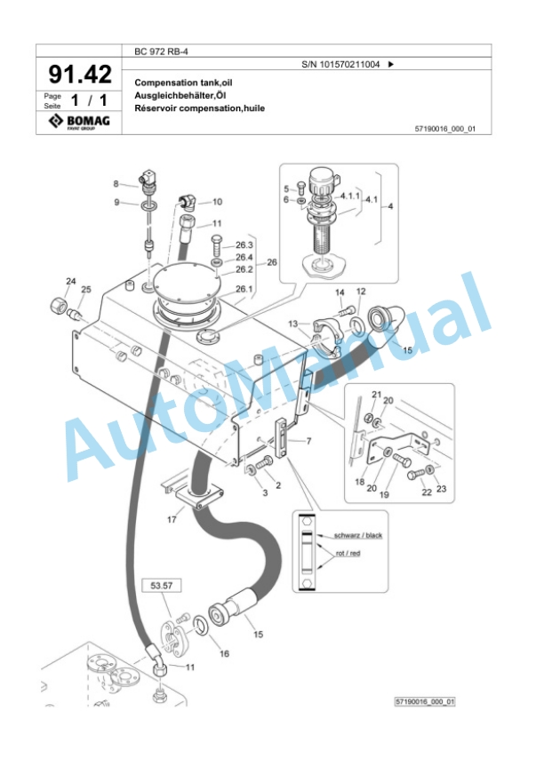 Bomag BC 972 RB-4 Sanitary Landfill Compactor Spare Parts Catalogue 00824899-3
