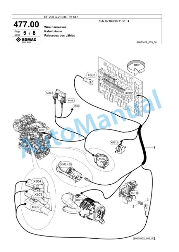 Bomag BF 200 C-2 S200 TV St5 Paver Spare Parts Catalogue 00825869-2