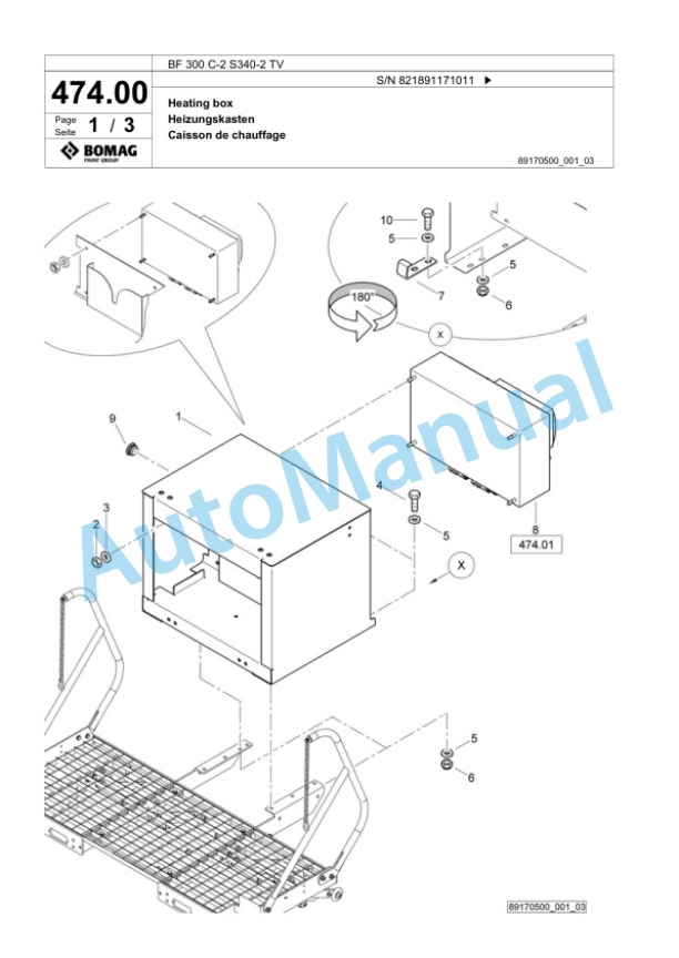 Bomag BF 300 C-2 S340-2 TV Paver Spare Parts Catalogue 00800809-2
