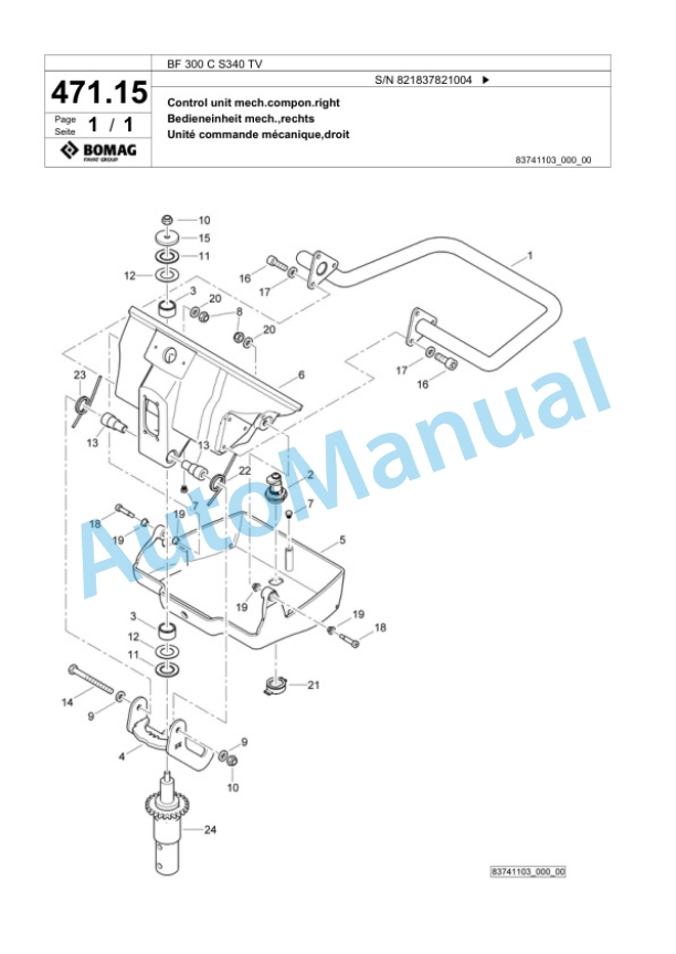 Bomag BF 300 C S340 TV Paver Spare Parts Catalogue 00800717-2