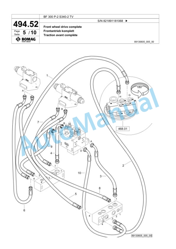 Bomag BF 300 P-2 S340-2 TV Paver Spare Parts Catalogue 00800811-4