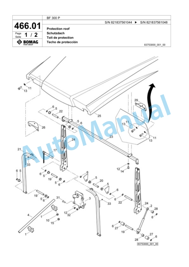 Bomag BF 300 P Paver Spare Parts Catalogue 00800647-2
