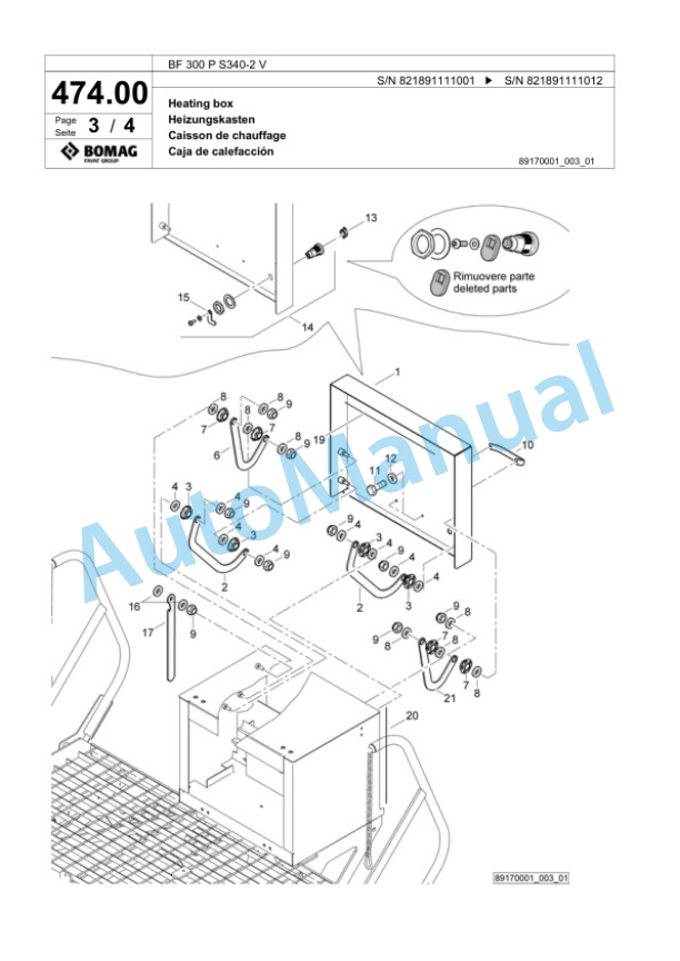 Bomag BF 300 P S340-2 V Paver Spare Parts Catalogue 00800767-2