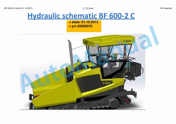Bomag BF 600-2 C Hydraulic Schematic 89280076