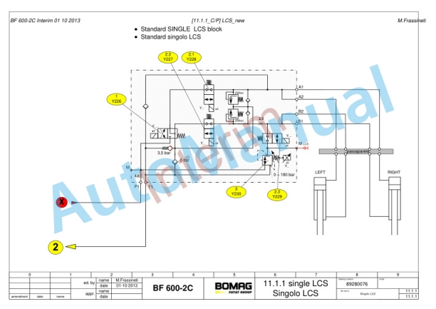 Bomag BF 600-2 C Hydraulic Schematic 89280076-3