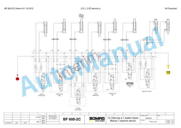 Bomag BF 600-2 C Hydraulic Schematic 89280076-4