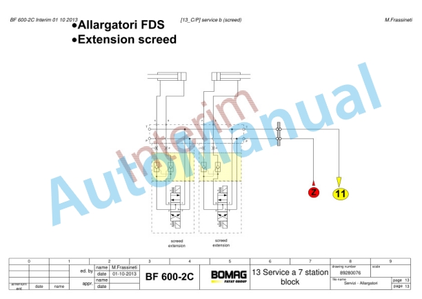 Bomag BF 600-2 C Hydraulic Schematic 89280076-5