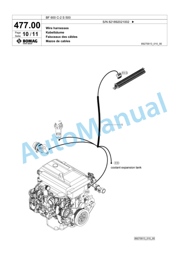 Bomag BF 600 C-2 S 500 Paver Spare Parts Catalogue 00824199-2