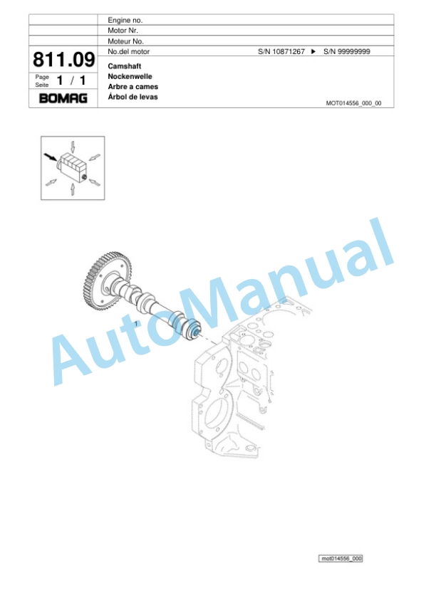 Bomag BF 600 C - G Paver Spare Parts Catalogue 00800655-4
