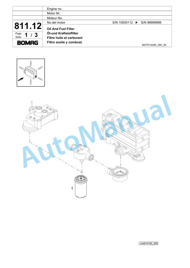 Bomag BF 600 C HCE Paver Spare Parts Catalogue 00800633-4
