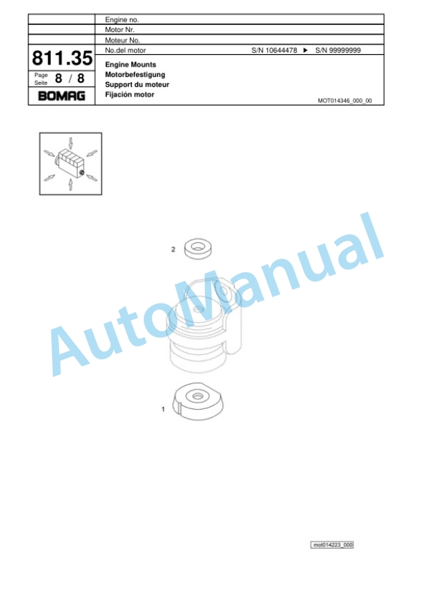 Bomag BF 600 C HCG Paver Spare Parts Catalogue 00800637-5
