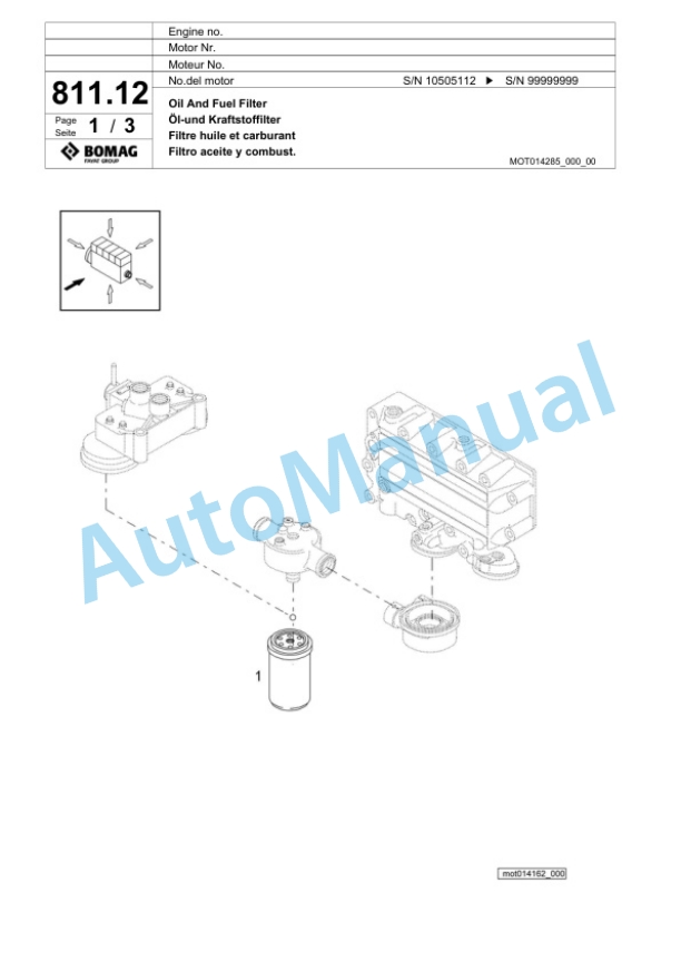 Bomag BF 600 C HSE Paver Spare Parts Catalogue 00800639-4
