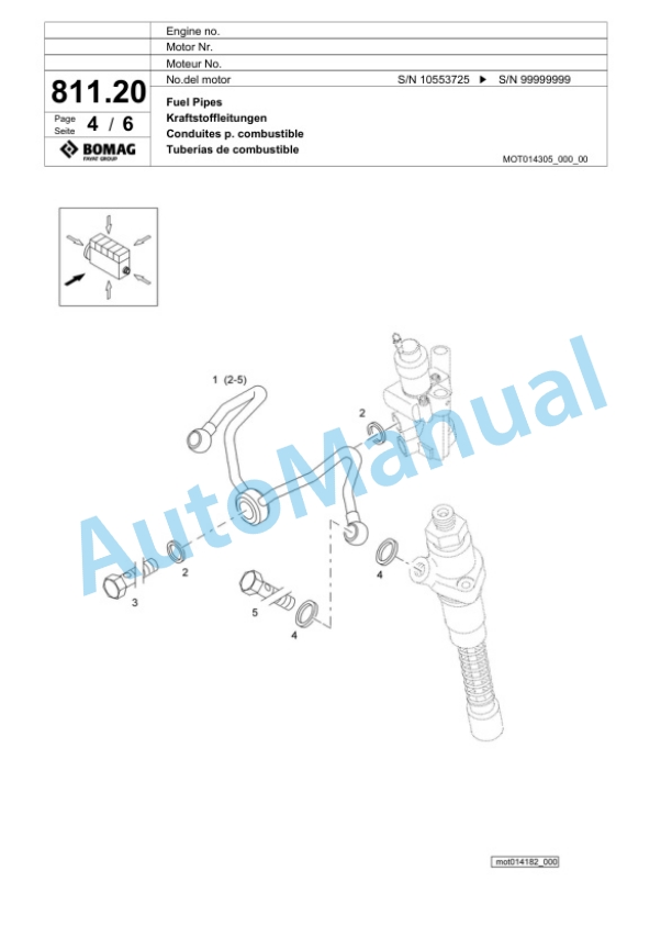 Bomag BF 600 P HCE Paver Spare Parts Catalogue 00800631-5
