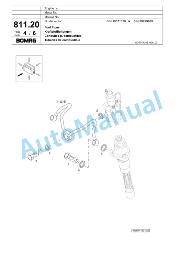Bomag BF 600 P HSE Paver Spare Parts Catalogue 00800645-5