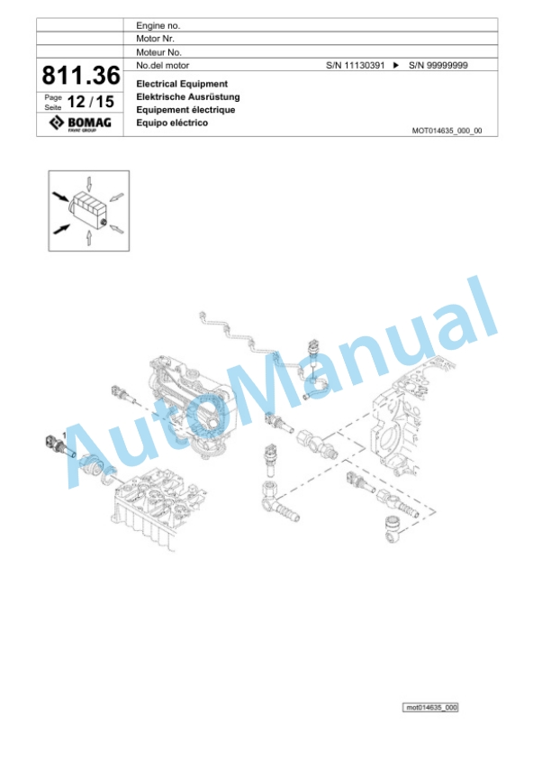 Bomag BF 600C HCE Paver Spare Parts Catalogue 00800725-5
