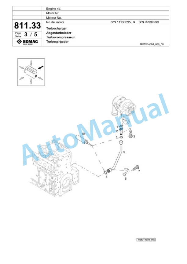 Bomag BF 600C HSE Paver Spare Parts Catalogue 00800723-4