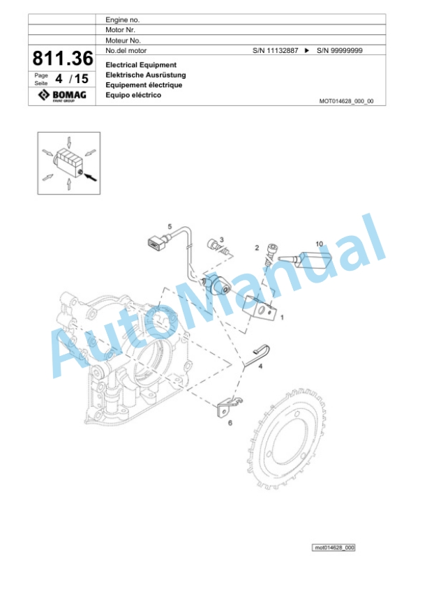Bomag BF 600P HCE Paver Spare Parts Catalogue 00800729-5